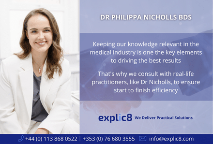 Image announcing the addition of Dr. Philippa Nicholls to the Explic8 team.